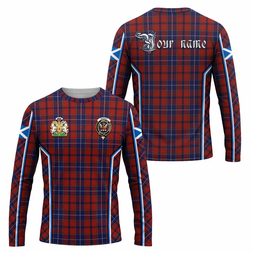 Wishart Tartan Crest Long Sleeve T-Shirt Scotland Coat of Arm Flag Style - Tartan Vibes Clothing