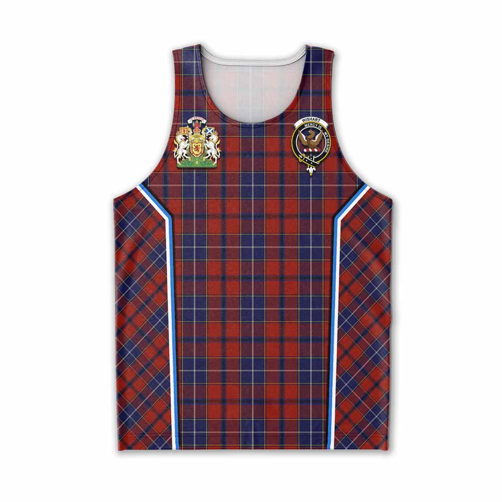 Wishart Tartan Crest Men Tank Top Scotland Coat of Arm Flag Style - Tartan Vibes Clothing