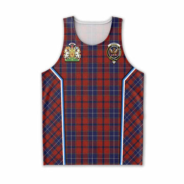Wishart Tartan Crest Men Tank Top Scotland Coat of Arm Flag Style