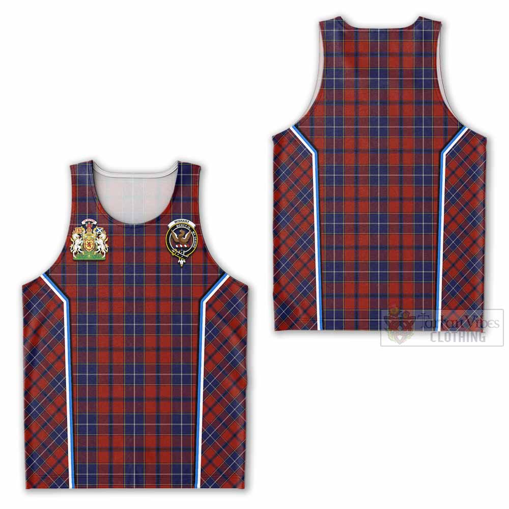 Wishart Tartan Crest Men Tank Top Scotland Coat of Arm Flag Style - Tartan Vibes Clothing