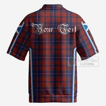 Wishart Tartan Crest Men’s Polo Sweater Top Scotland Coat of Arm Flag Style