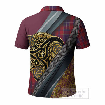 Wishart Tartan Crest Polo Shirt Scottish Triskele Celtic