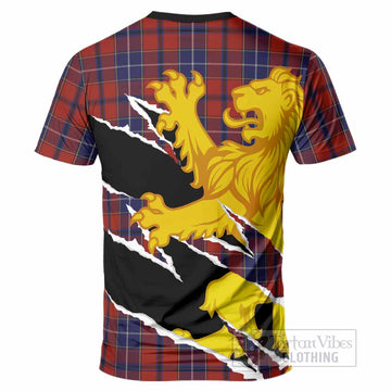 Wishart Tartan Crest Scottish T-Shirt Heraldic Golden Lion