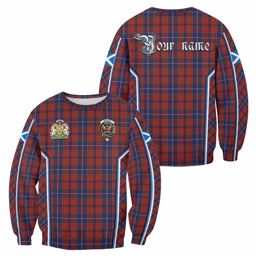Wishart Tartan Crest Sweatshirt Scotland Coat of Arm Flag Style - Tartan Vibes Clothing