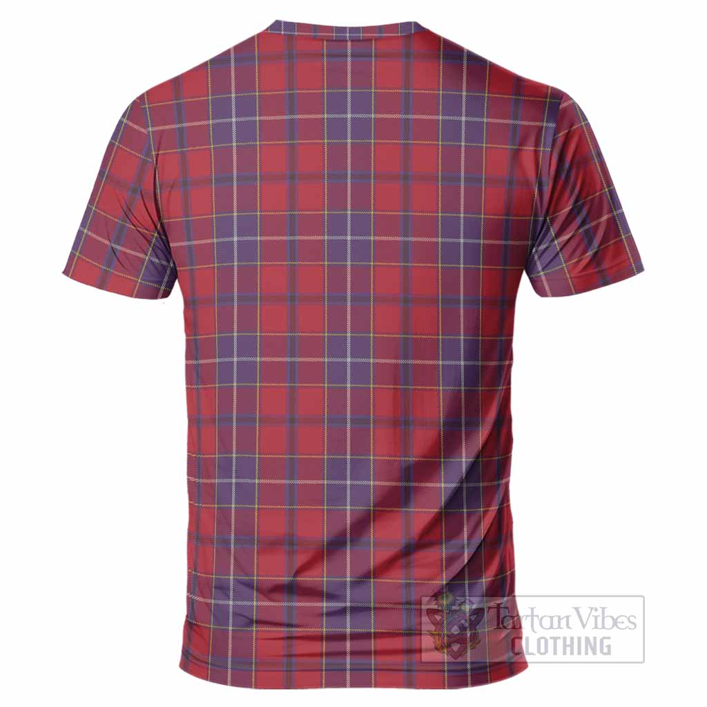 Wishart Tartan Crest T-Shirt Ferocious Lion Style
