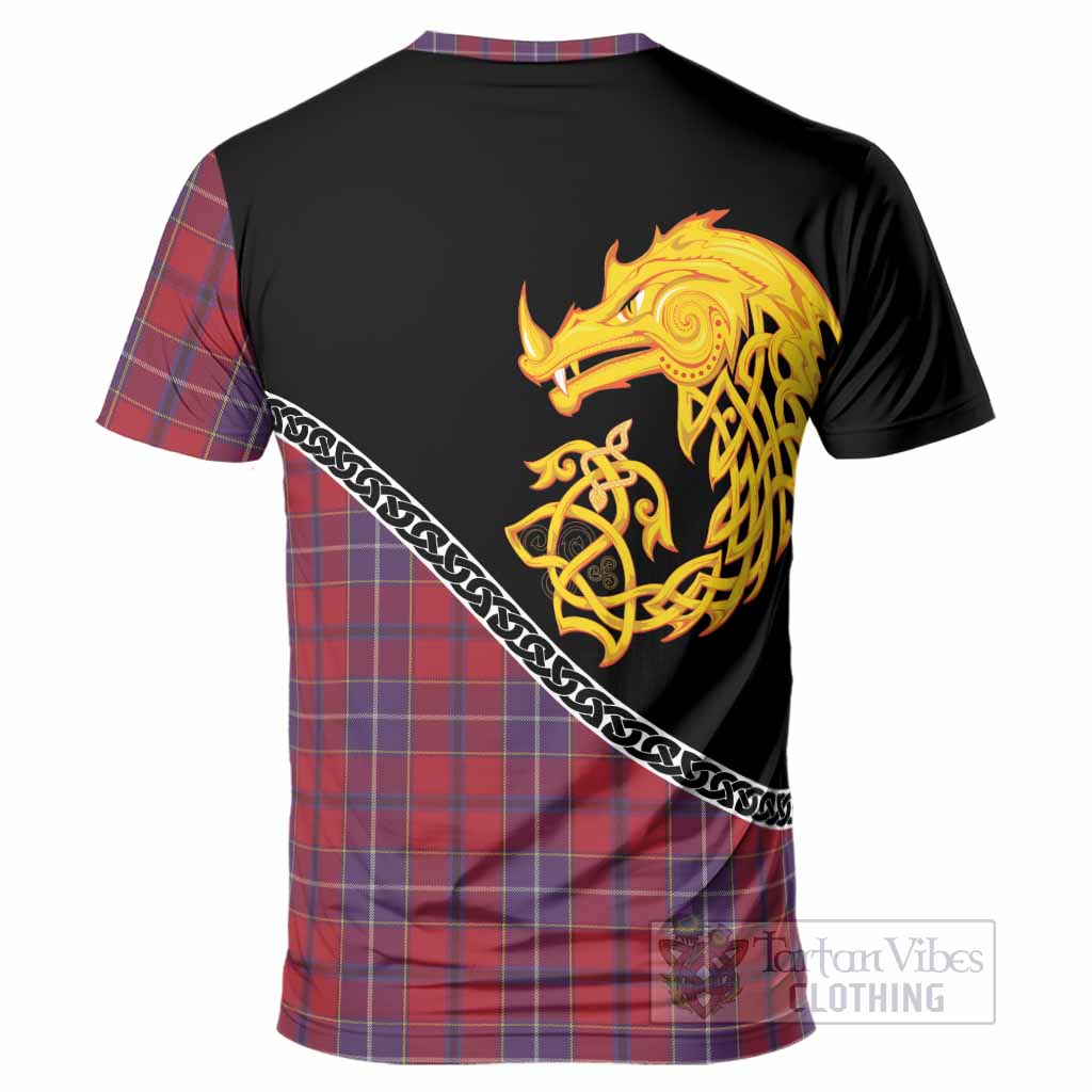 Wishart Tartan Crest T-Shirt Legendary Dragon Knot Half Style