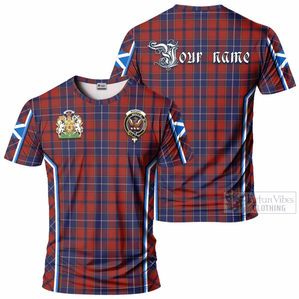 Wishart Tartan Crest T-shirt Scotland Coat of Arm Flag Style - Tartan Vibes Clothing