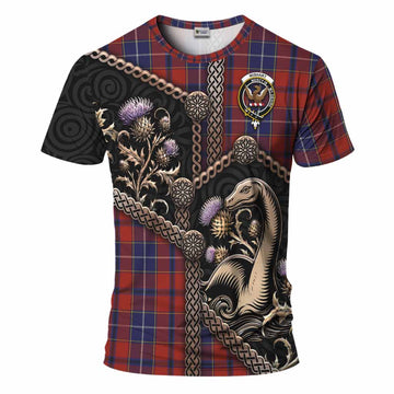 Wishart Tartan Crest T-Shirt Scottish Thistle Loch Ness Monster