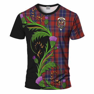 Wishart Tartan Crest T-Shirt Scottish Thistle Pride Heritage Art