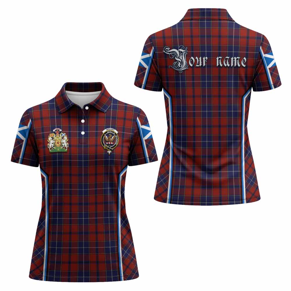 Wishart Tartan Crest Women's Polo Shirt Scotland Coat of Arm Flag Style - Tartan Vibes Clothing