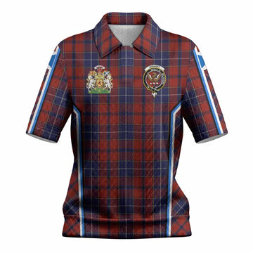 Wishart Tartan Crest Women’s Polo Sweater Top Scotland Coat of Arm Flag Style