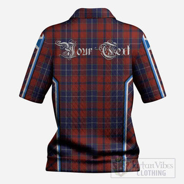 Wishart Tartan Crest Women’s Polo Sweater Top Scotland Coat of Arm Flag Style