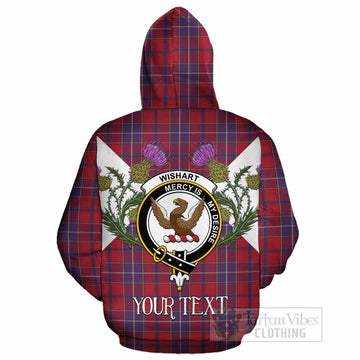 Wishart Tartan Family Crest Cotton Hoodie Scottish Burns Night Thistle Floral