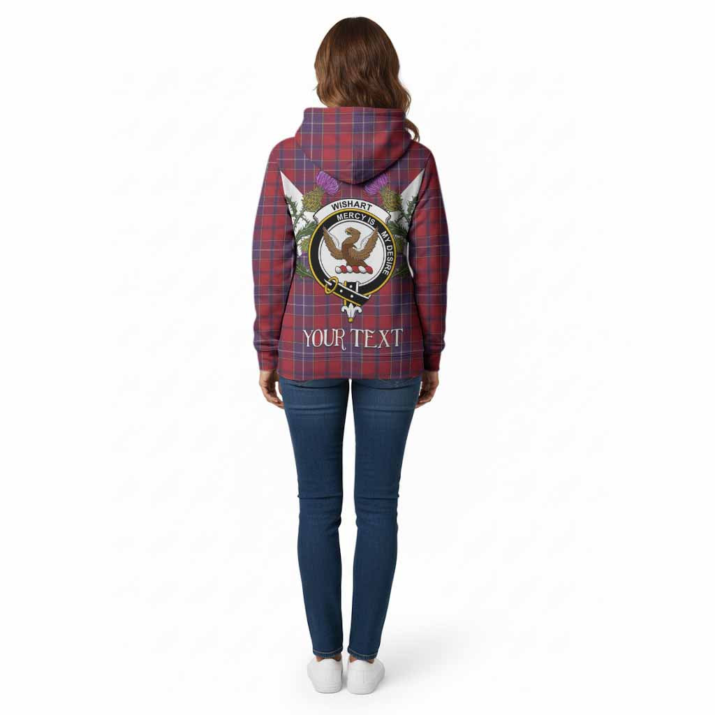 Wishart Tartan Family Crest Cotton Hoodie Scottish Burns Night Thistle Floral