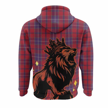 Wishart Tartan Family Crest Hoodie Crowned Lion Roaring