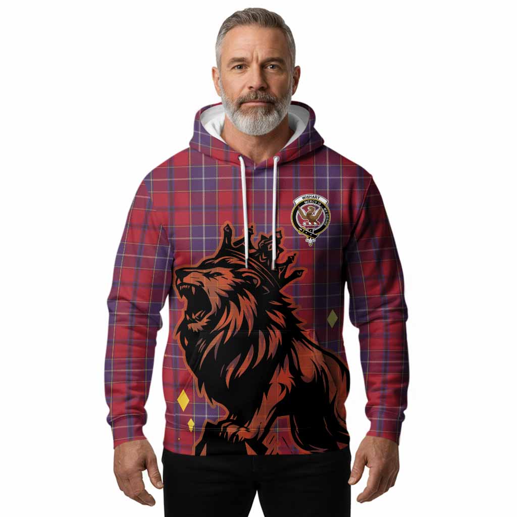 Wishart Tartan Family Crest Hoodie Crowned Lion Roaring
