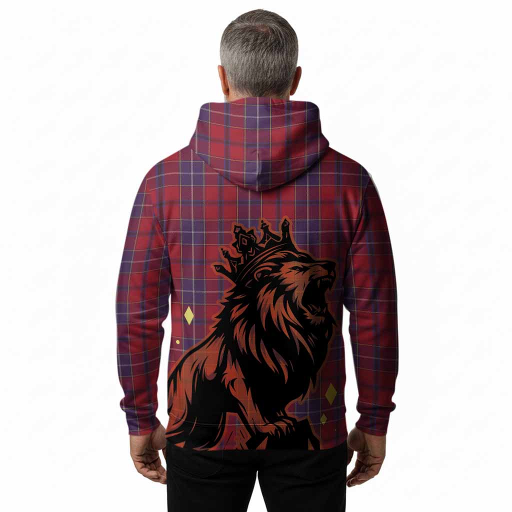 Wishart Tartan Family Crest Hoodie Crowned Lion Roaring