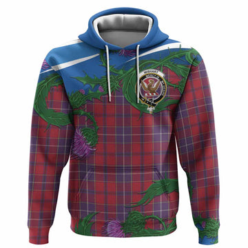 Wishart Tartan Family Crest Hoodie Thistle in Minimalism