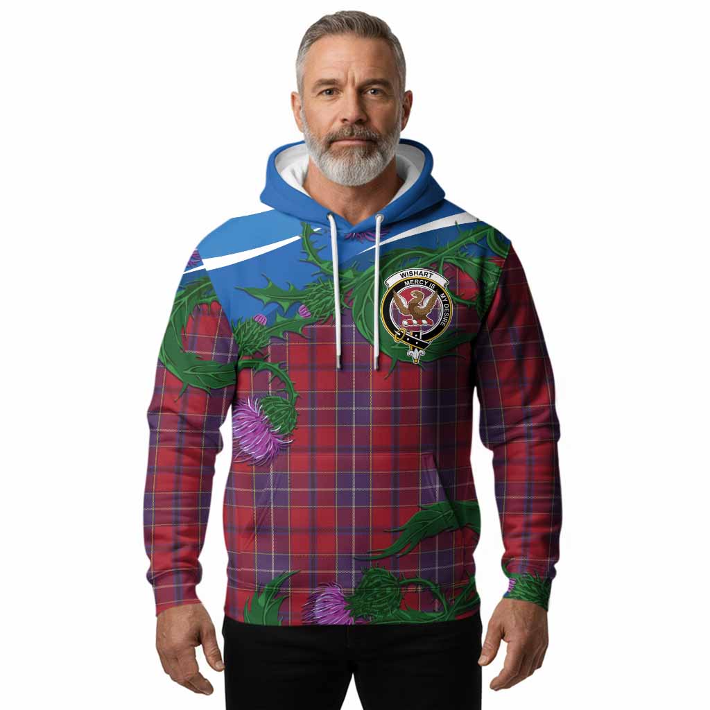 Wishart Tartan Family Crest Hoodie Thistle in Minimalism