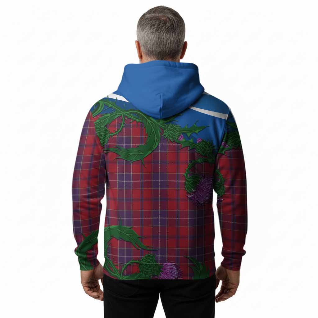 Wishart Tartan Family Crest Hoodie Thistle in Minimalism