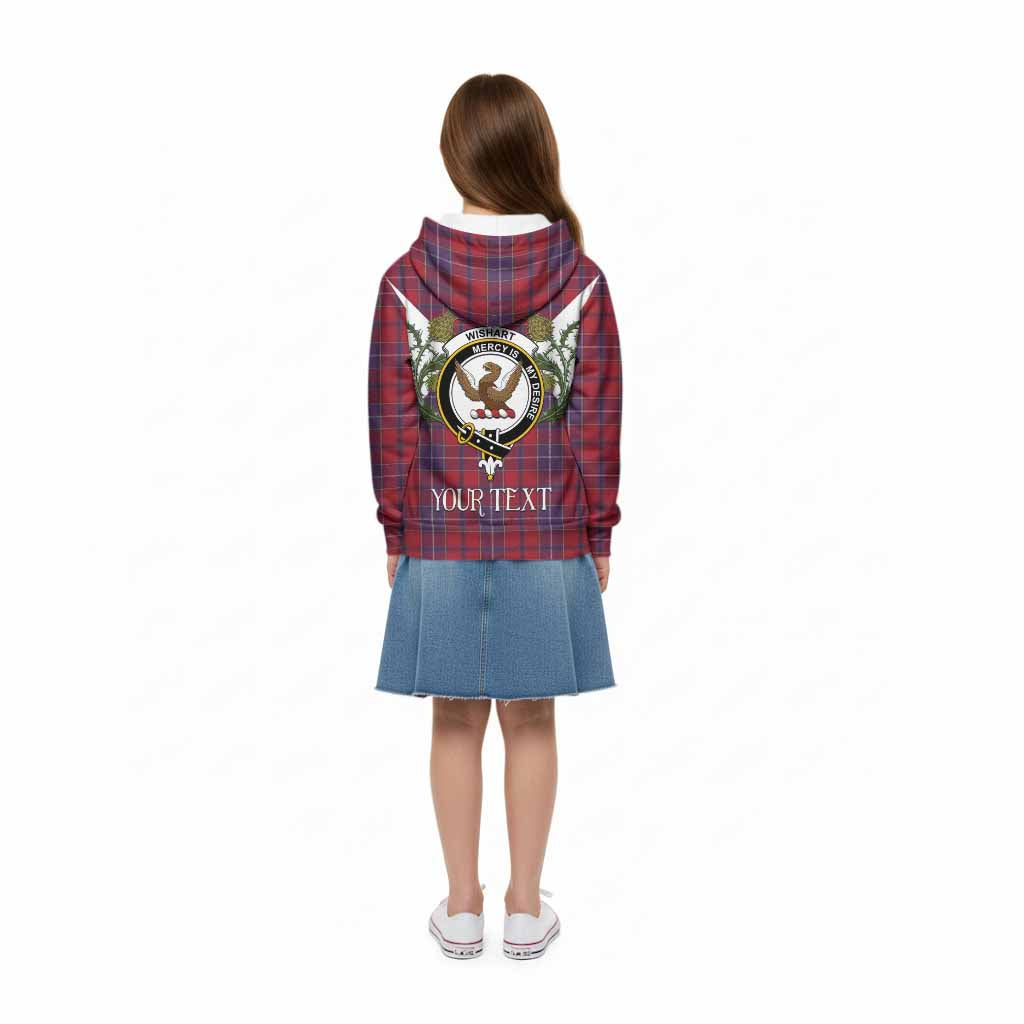 Wishart Tartan Family Crest Kid Hoodie Scottish Burns Night Thistle Floral