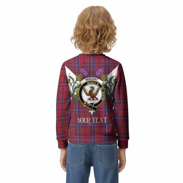 Wishart Tartan Family Crest Kid Knitted Sweatshirt Scottish Burns Night Thistle Floral
