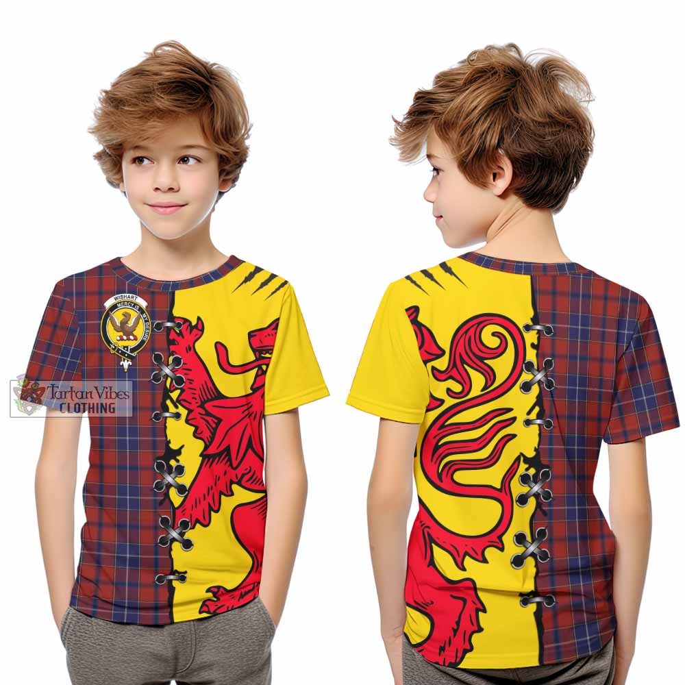 Wishart Tartan Family Crest Kid T-shirt Lion Rampant Honor - Tartan Vibes Clothing