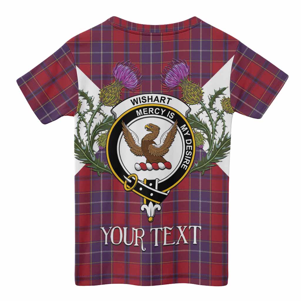 Wishart Tartan Family Crest Kid T-shirt Scottish Burns Night Thistle Floral