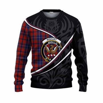 Wishart Tartan Family Crest Knitted Sweater Celtic Scottish Thistle Floral - Tartan Vibes Clothing
