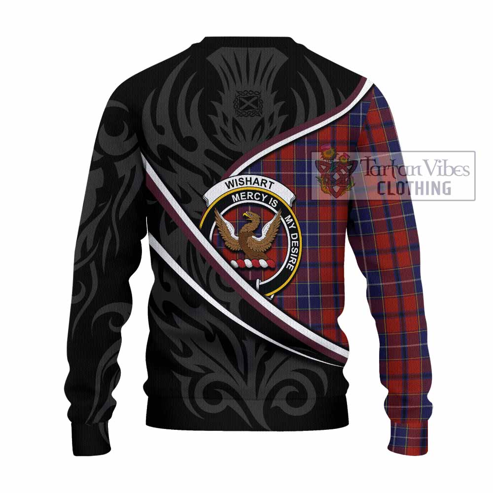 Wishart Tartan Family Crest Knitted Sweater Celtic Scottish Thistle Floral - Tartan Vibes Clothing