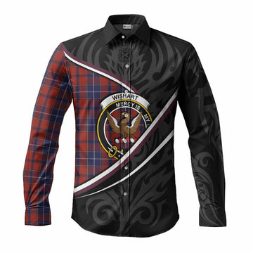Wishart Tartan Family Crest Long Sleeve Button Shirts Celtic Scottish Thistle Floral - Tartan Vibes Clothing