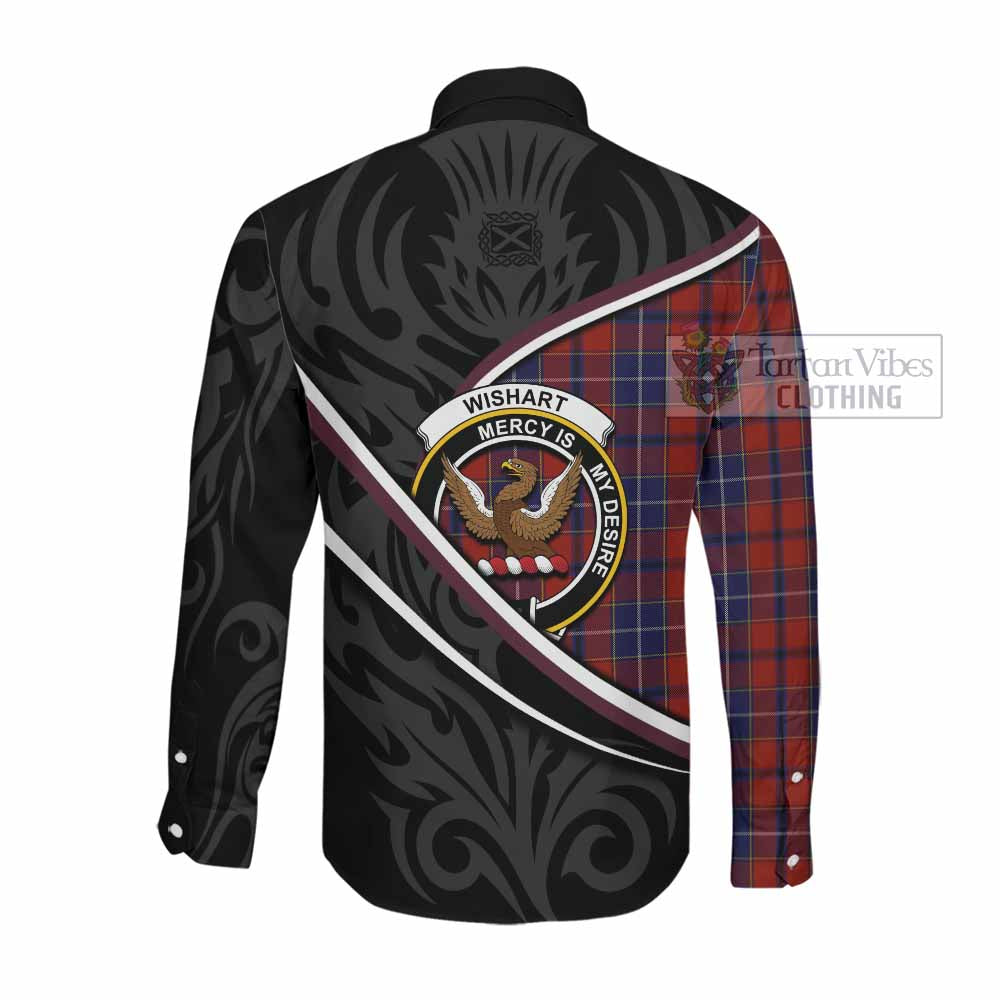 Wishart Tartan Family Crest Long Sleeve Button Shirts Celtic Scottish Thistle Floral - Tartan Vibes Clothing