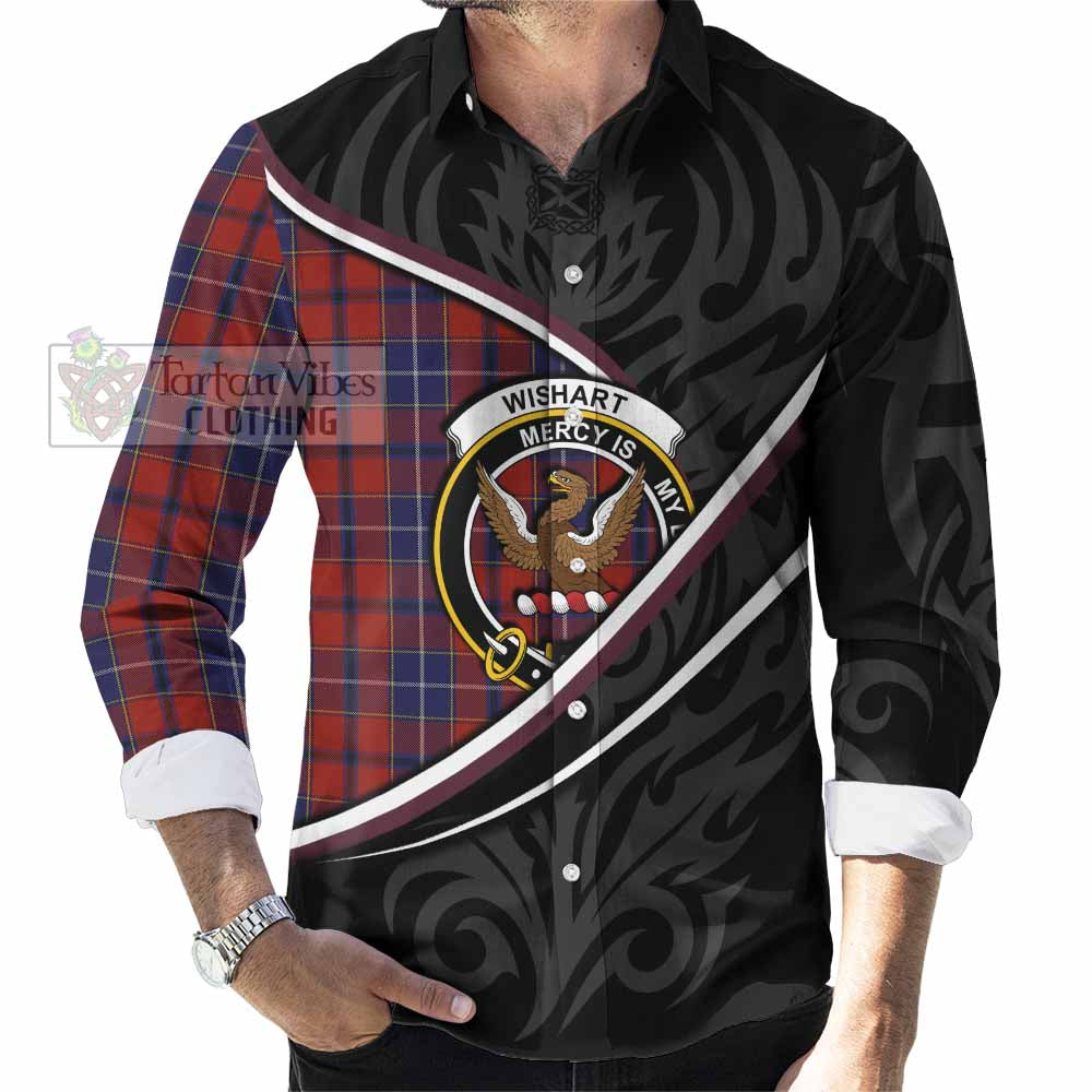 Wishart Tartan Family Crest Long Sleeve Button Shirts Celtic Scottish Thistle Floral - Tartan Vibes Clothing