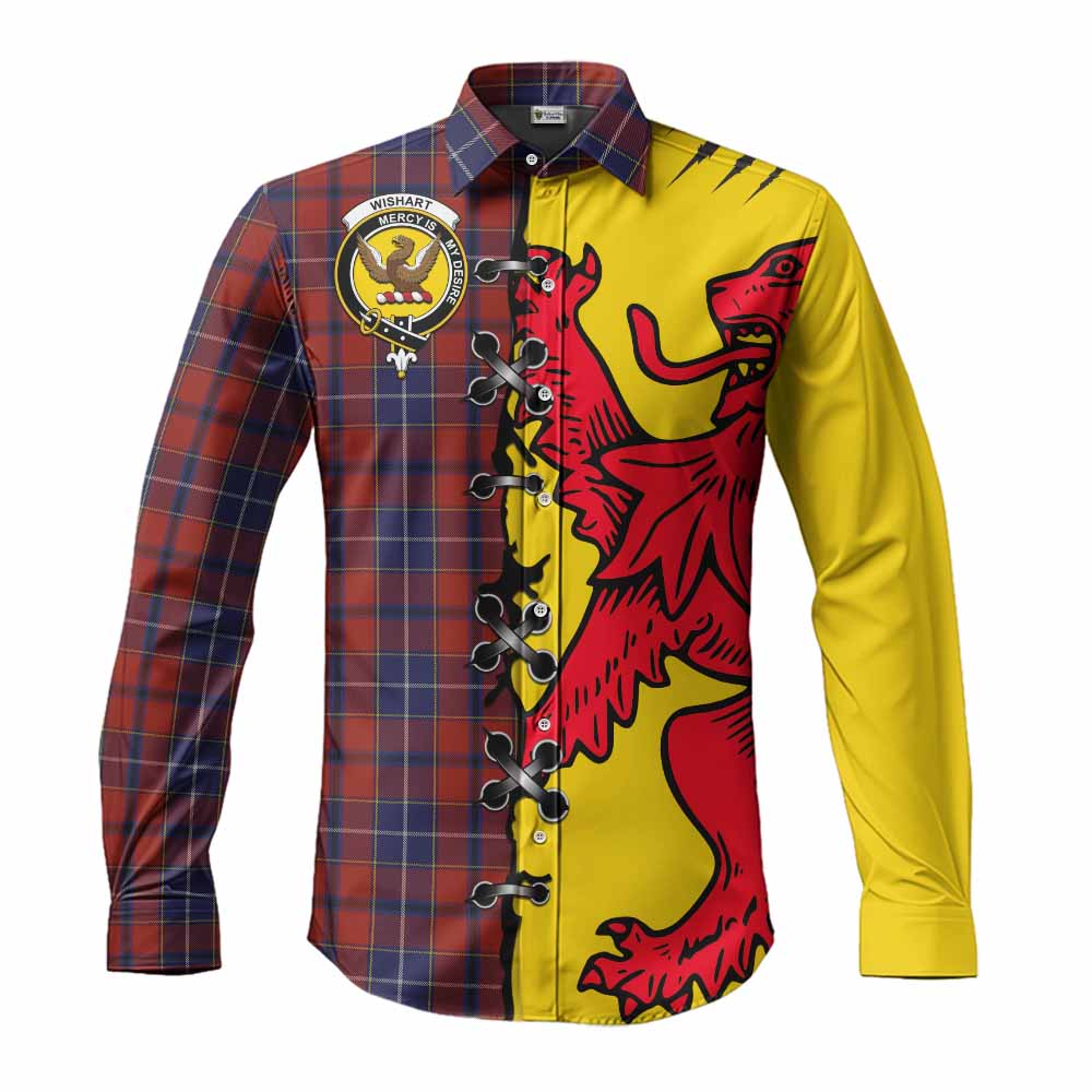Wishart Tartan Family Crest Long Sleeve Button Shirts Lion Rampant Honor - Tartan Vibes Clothing