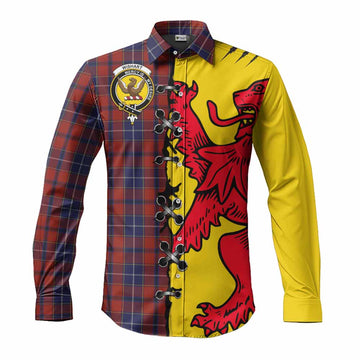 Wishart Tartan Family Crest Long Sleeve Button Shirts Lion Rampant Honor - Tartan Vibes Clothing