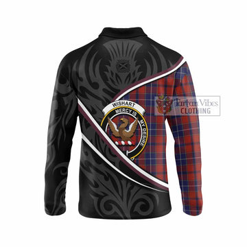 Wishart Tartan Family Crest Long Sleeve Polo Shirt Celtic Scottish Thistle Floral - Tartan Vibes Clothing