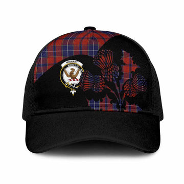 Wishart Tartan Family Crest Mesh Trucker Cap Scotland Thistle Floral Flag Style