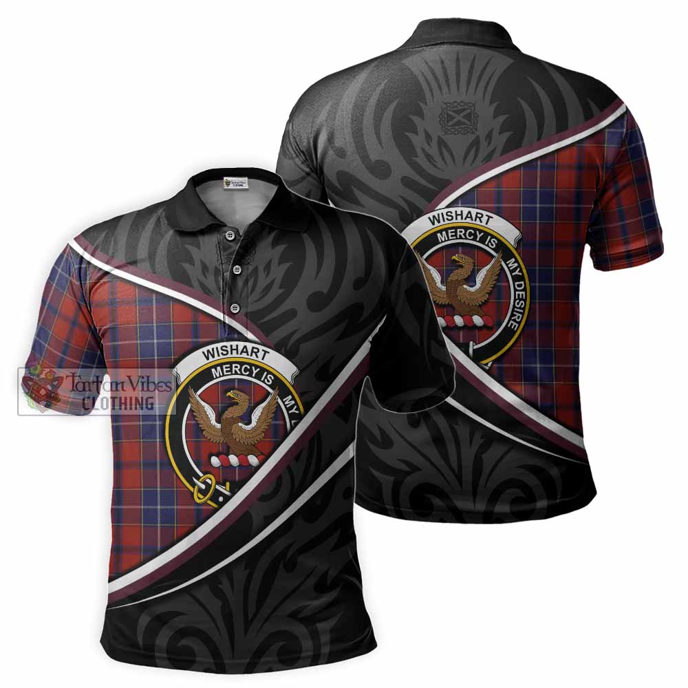 Wishart Tartan Family Crest Polo Shirt Celtic Scottish Thistle Floral - Tartan Vibes Clothing