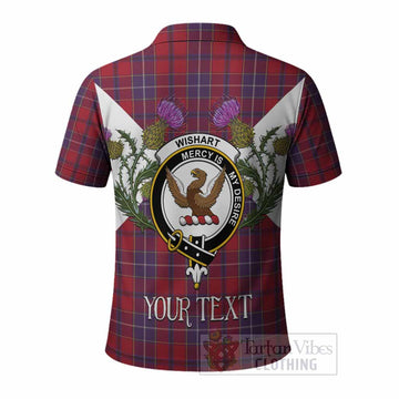 Wishart Tartan Family Crest Polo Shirt Scottish Burns Night Thistle Floral