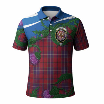Wishart Tartan Family Crest Polo Shirt Thistle in Minimalism