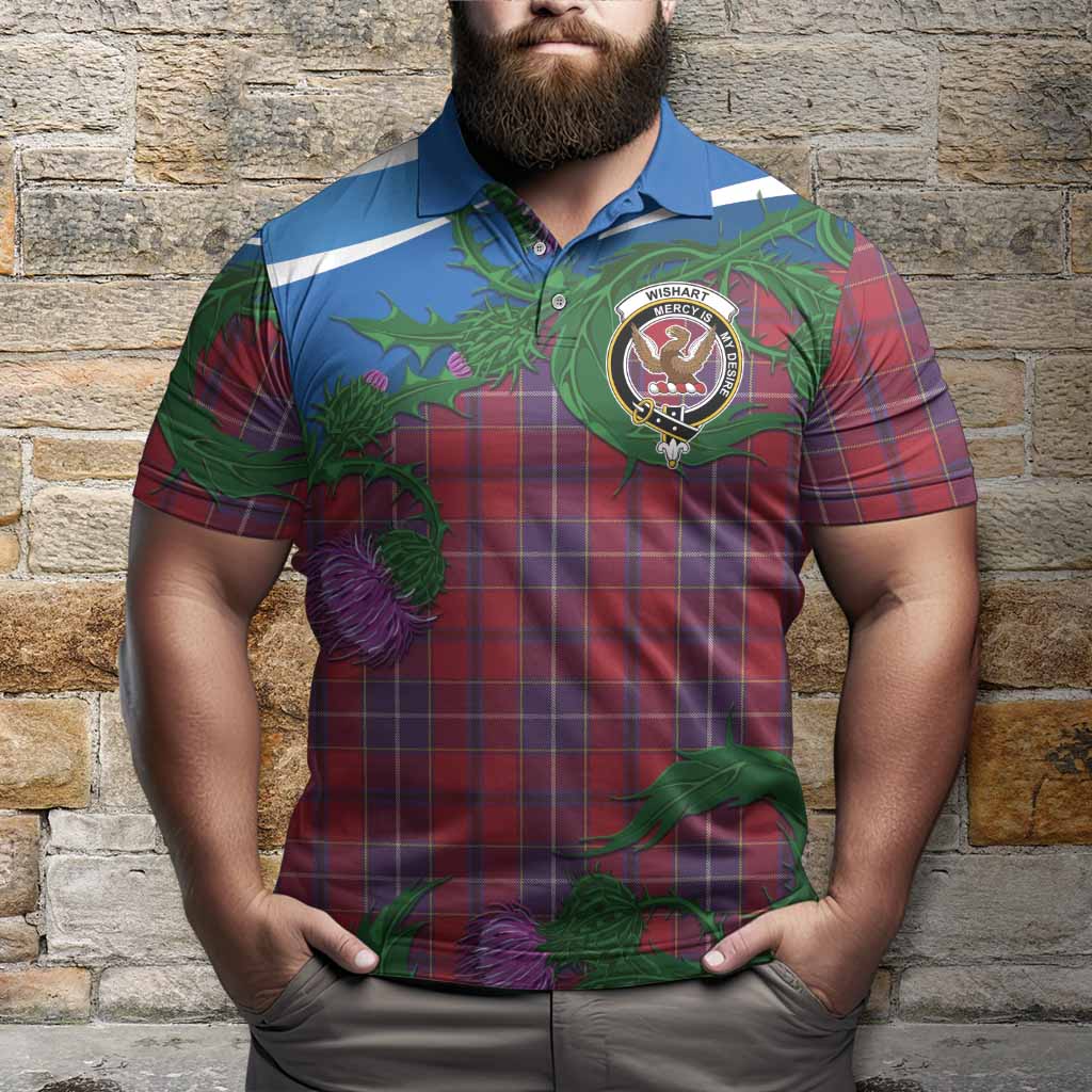 Wishart Tartan Family Crest Polo Shirt Thistle in Minimalism