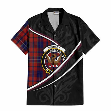 Wishart Tartan Family Crest Short Sleeve Button Shirt Celtic Scottish Thistle Floral - Tartan Vibes Clothing