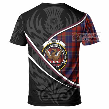 Wishart Tartan Family Crest T-shirt Celtic Scottish Thistle Floral - Tartan Vibes Clothing