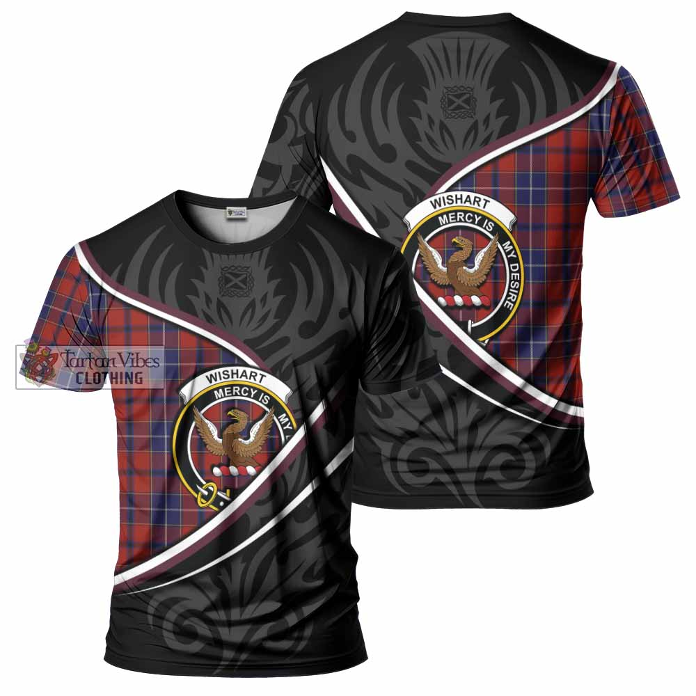 Wishart Tartan Family Crest T-shirt Celtic Scottish Thistle Floral - Tartan Vibes Clothing
