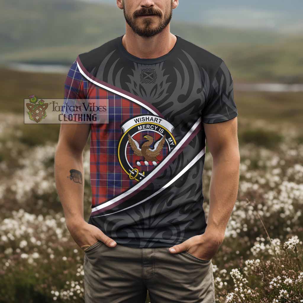 Wishart Tartan Family Crest T-shirt Celtic Scottish Thistle Floral - Tartan Vibes Clothing