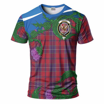 Wishart Tartan Family Crest T-Shirt Thistle in Minimalism