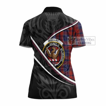 Wishart Tartan Family Crest Women's Polo Shirt Celtic Scottish Thistle Floral - Tartan Vibes Clothing