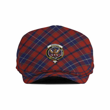 Wishart Tartan Flat Cap, Jeff Cap Cross Style with Family Crest - Tartan Vibes Clothing