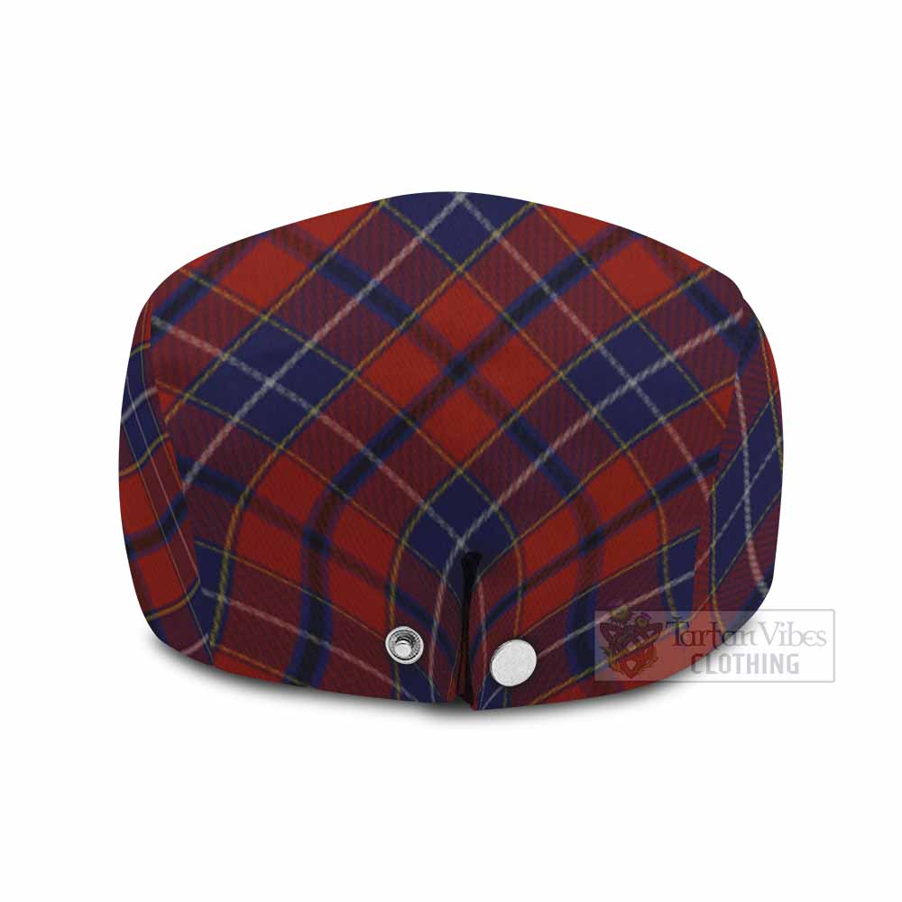 Wishart Tartan Flat Cap, Jeff Cap Cross Style with Family Crest - Tartan Vibes Clothing