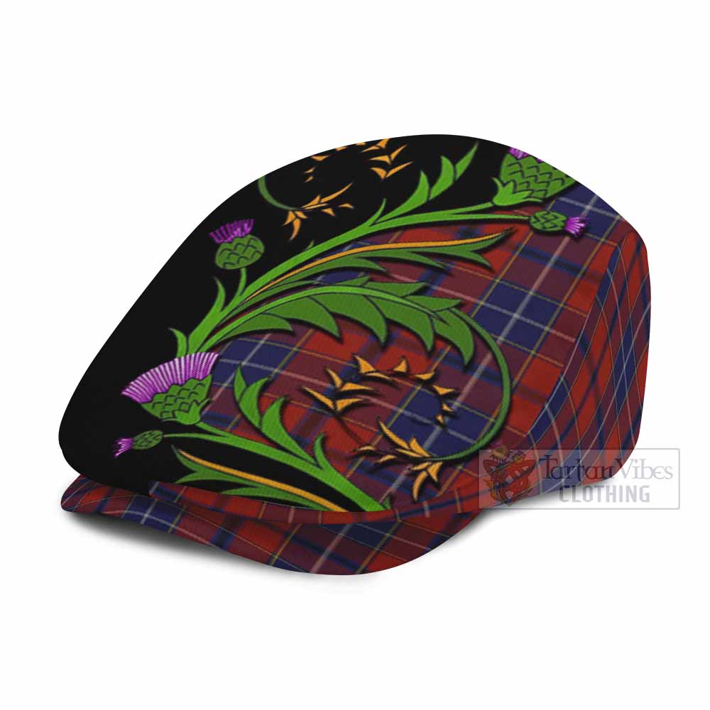 Wishart Tartan Flat Cap, Jeff Cap Scottish Thistle Pride Heritage Art